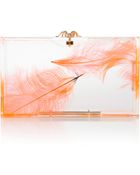 Charlotte Olympia Pandora Feather Perspex Clutch - Lyst