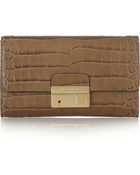 Michael Kors Gia Croceffect Leather Clutch - Lyst
