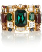 Emilio Pucci Goldplated Crystal and Faux Pearl Cuff - Lyst