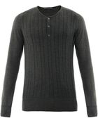 John Varvatos Silk-Blend Henley Sweater - Lyst