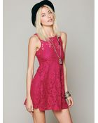 Free People Sleeveless Miles Of Lace Dress - Lyst