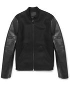 Alexander Wang Bondedleather and Woolblend Bomber Jacket - Lyst