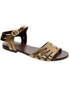 Asos Firework Leather Flat Sandals - Lyst