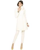Blugirl Blumarine Thin Raccoon Collar Stretch Cloth Coat - Lyst
