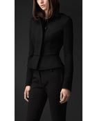 Burberry Prorsum Felted Wool Peplum Jacket - Lyst