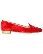 Charlotte Olympia 10mm Fashionably Late Velvet Loafers - Lyst