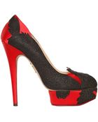 Charlotte Olympia 150mm She Wolf Satin Suede Pumps - Lyst