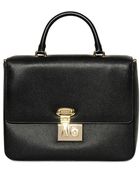 Dolce & Gabbana Miss Linda Saffiano Leather Top Handle - Lyst