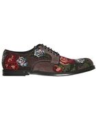 Dolce & Gabbana Cross Stitched Rose Suede Laceup Shoes - Lyst