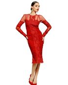 Dolce & Gabbana Stretch Tulle Embossed Lace Dress - Lyst