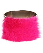 Fendi Mink Fur On Brass Metal Cuff - Lyst