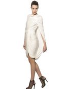 Giambattista Valli Caped Velvet and Silk Jersey Dress - Lyst