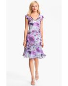 Komarov Print Chiffon Aline Dress Petite - Lyst