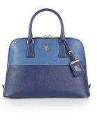 Prada Saffiano Bicolor Promenade Bag - Lyst