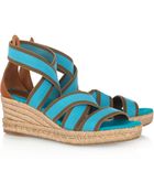 Tory Burch Stretchcanvas Espadrille Wedge Sandals - Lyst