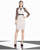 Karen Millen Graphic Lace Insert Dress - Lyst