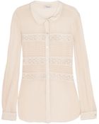 Temperley London Lace trimmed Silk Blouse - Lyst