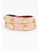 Tory Burch Logo Leather Wrap Bracelet - Lyst