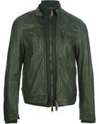 DSquared2 Layered Leather Jacket - Lyst