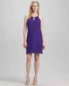 Laundry By Shelli Segal Halter Keyhole Lace Dress - Lyst