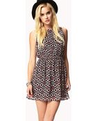 Forever 21 Southwestern Cutout Back Dress - Lyst