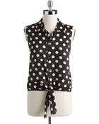 Vince Camuto Sleeveless Polka Dot Blouse - Lyst