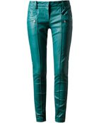 Balmain Leather Biker Trousers - Lyst