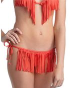 Ella Moss Coral Fringe Side-Tie Hipster Swim Bottoms - Lyst