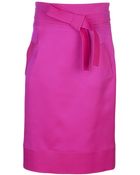 Oscar de la Renta Tie Waist Slim Skirt - Lyst