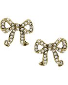 Betsey Johnson Crystal Bow Stud Earrings - Lyst