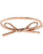 Kate Spade Skinny Mini Rose Goldplated Bow Bangle - Lyst
