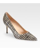Manolo Blahnik Bb Striped Snakeskin Pumps - Lyst