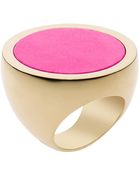 Michael Kors Round Goldtone Ring - Lyst