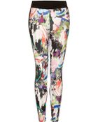 Topshop Petite Marble Scuba Leggings - Lyst
