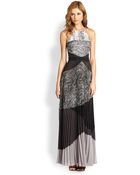 BCBGMAXAZRIA Clarissa Pleated Halter Dress - Lyst