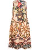 Dolce & Gabbana Strapless Printed Dress - Lyst