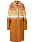 Missoni Woolblend Coat with Removable Fox Fur Collar - Lyst