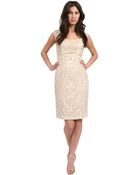 Sue Wong Short Cap Sleeve Dress - Lyst