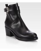 Costume National Leather Buckle Ankle Boots - Lyst