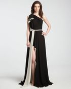 Halston Heritage Gown One Shoulder Color Block - Lyst