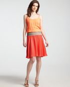 Halston Heritage Color Block Dress Tie Shoulder - Lyst