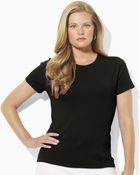 Ralph Lauren Lauren Plus Ribbed Crew Neck Tee - Lyst