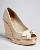 Tory Burch Peep Toe Platform Wedge Espadrilles Jackie - Lyst