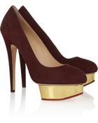 Charlotte Olympia Dolly Suede Platform Pumps - Lyst