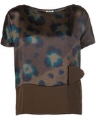 Kenzo Printed Contrast Blouse - Lyst