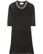 3.1 Phillip Lim Embellished Silk and Cotton-jersey Dress - Lyst