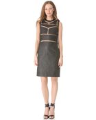 Alexander Wang Leather Cutout Fishline Dress - Lyst