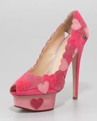 Charlotte Olympia Love Me Heartapplique Pump Fuchsia - Lyst
