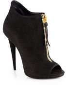 Giuseppe Zanotti Suede Frontzip Platform Ankle Boots - Lyst
