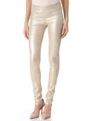 Joseph Metallic Stretch Leather Pants - Lyst